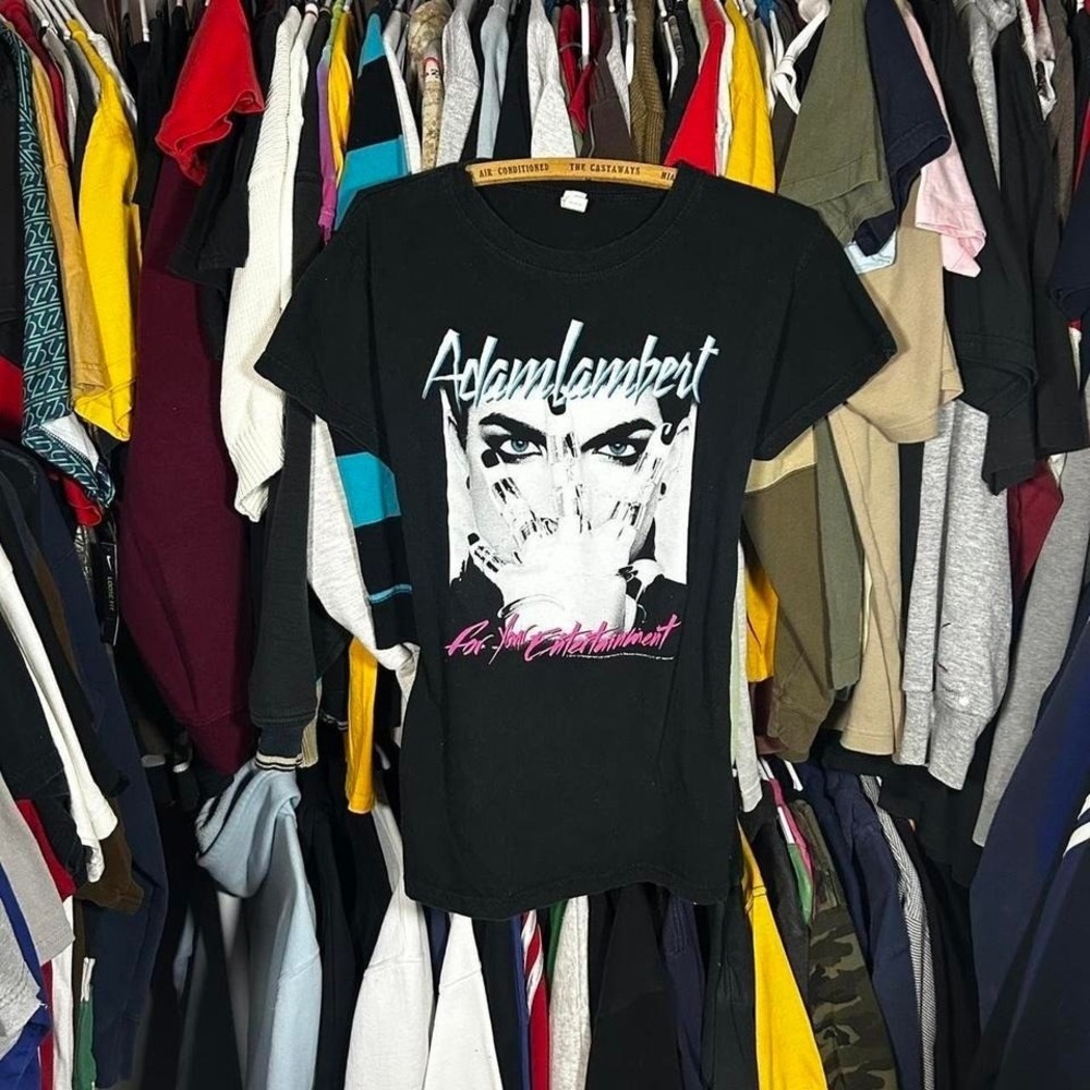 Vintage Y2K 2010 women's emo grunge punk Adam lambert t shirt Size XL